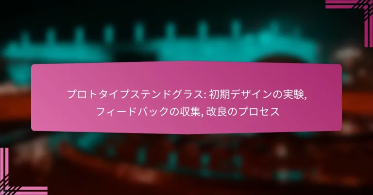 プロトタイプステンドグラス: 初期デザインの実験, フィードバックの収集, 改良のプロセス